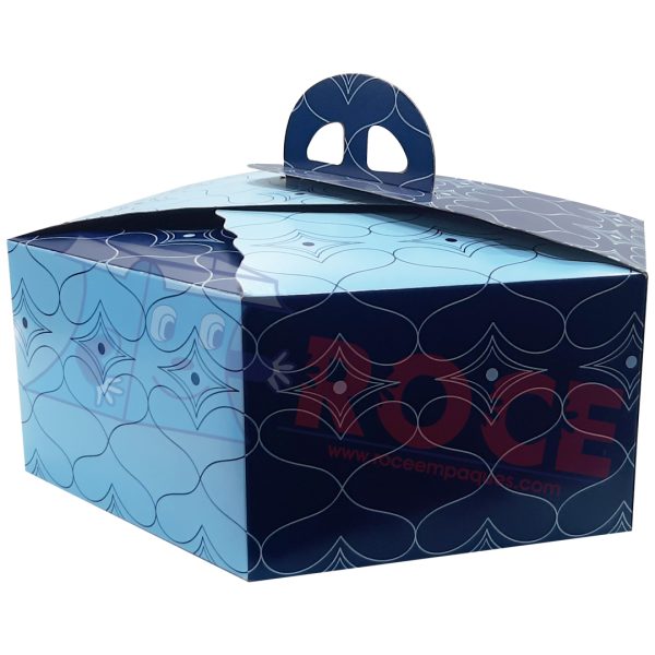 Caja Hexagonal Corazones Azul