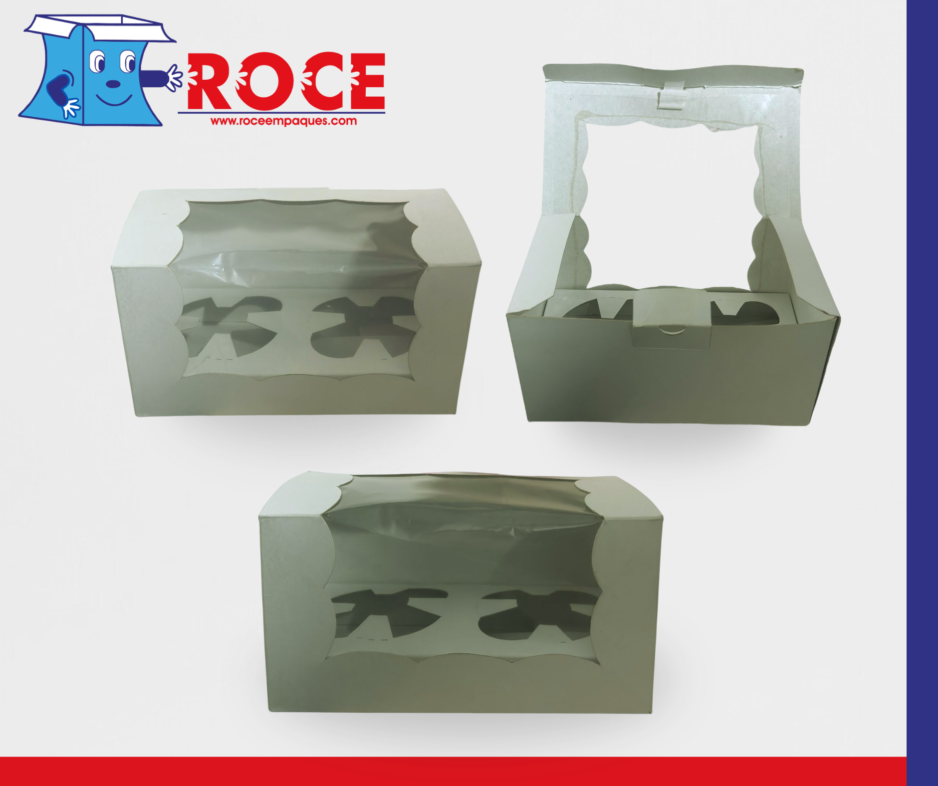 Caja para 2 Cupcakes Paquete de 50 Piezas