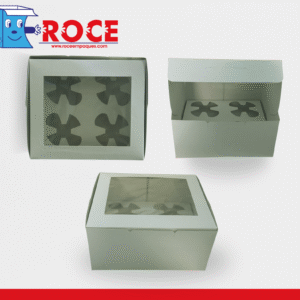 Caja para 4 Cupcakes Paquete de 50 Piezas