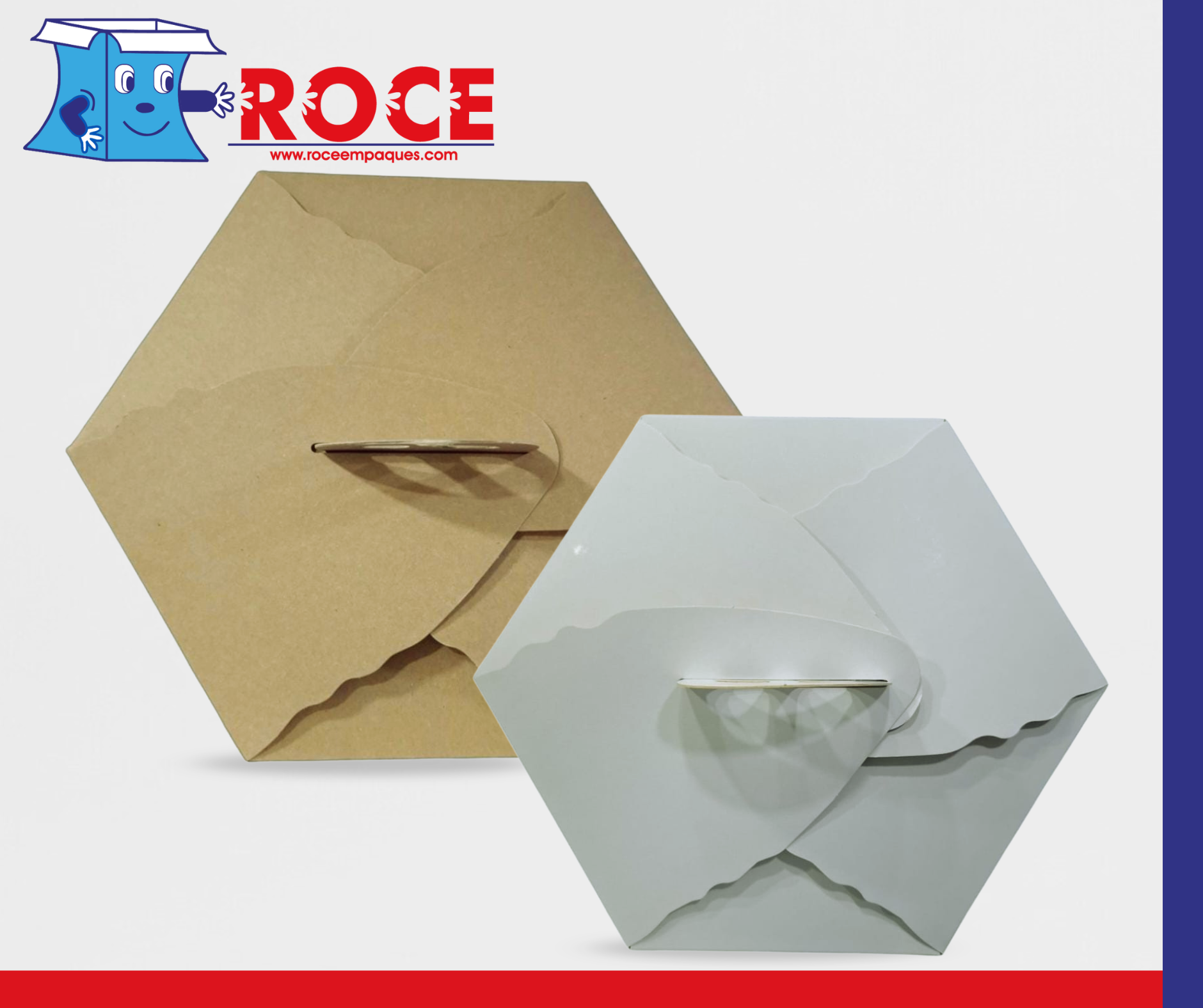 Caja Hexagonal para Pastel. Kraft Paquete de 50 Piezas