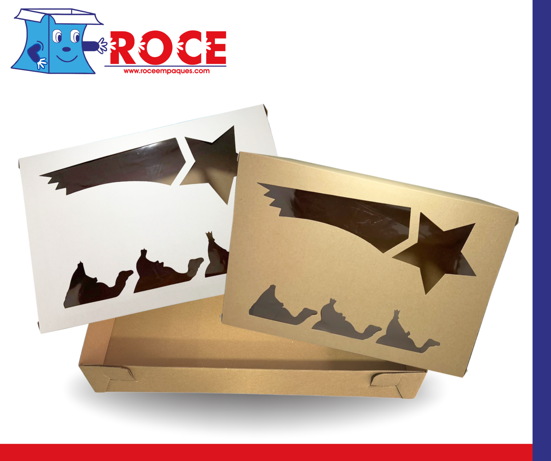 Caja para Rosca de Reyes Kraft con Ventana Paquete de 50 Piezas