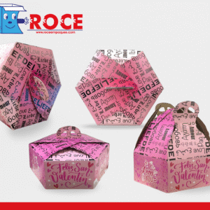 Caja Hexagonal San Valentín para pastel Paquete de 50 Piezas